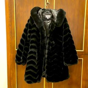 Black faux fur jacket